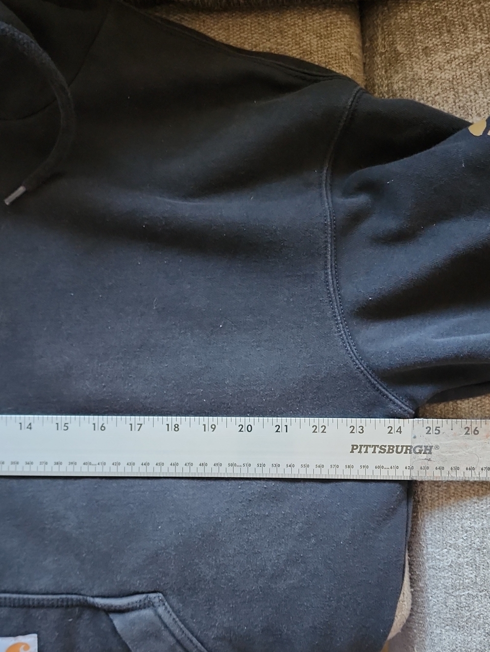 Carhartt Black Full-Zip Hooded Sweatshirt with Logo Patch - Picture 3 of 8